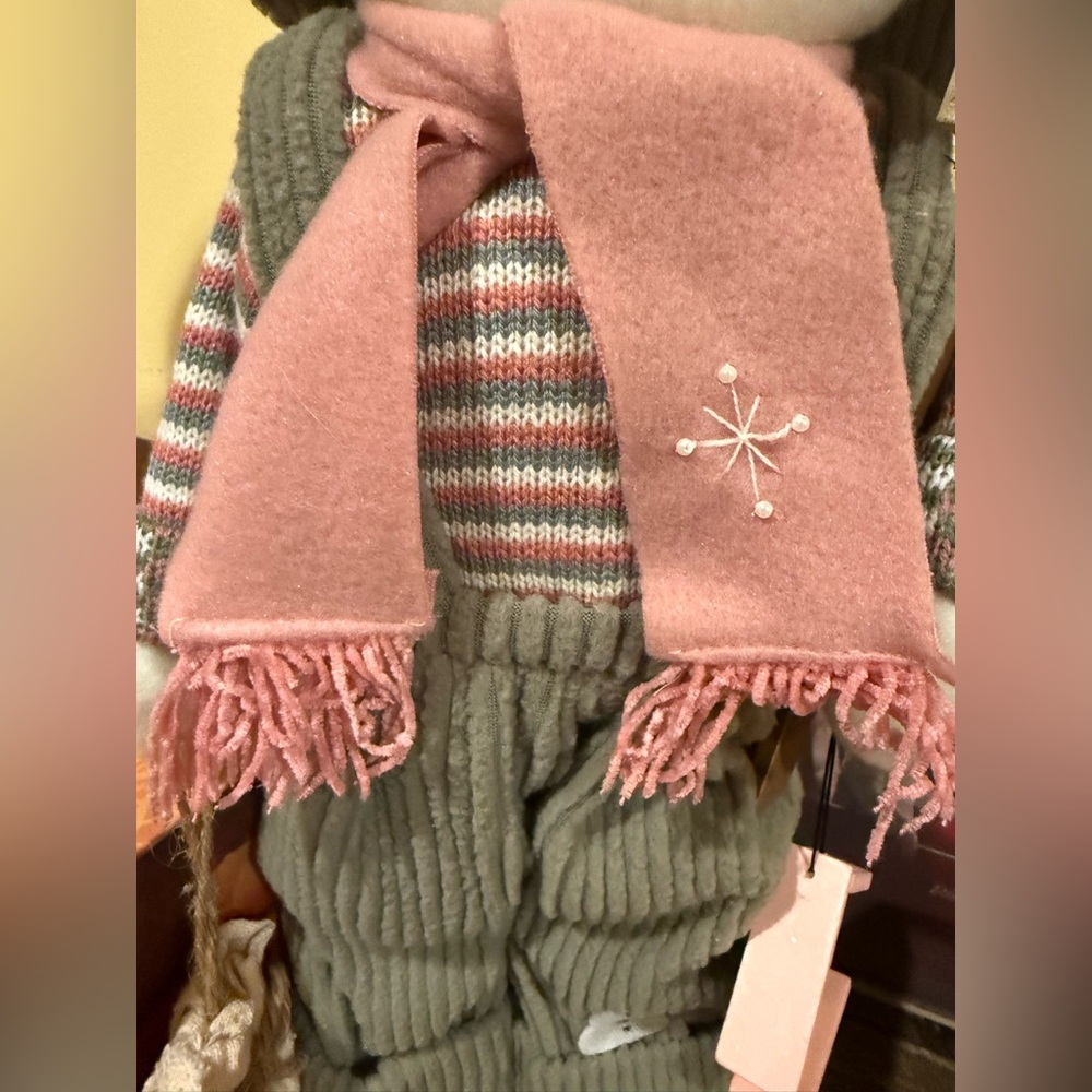 Snowman Plush Toy with Pink Scarf - Picture 4 of 8